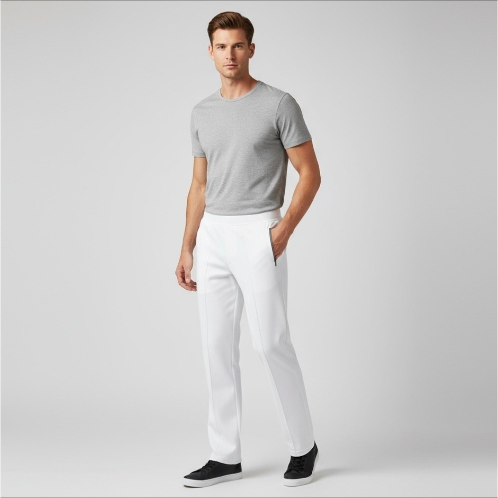 Gucci White Cotton Joggers Web Zip Pockets - Large - Made in Italy